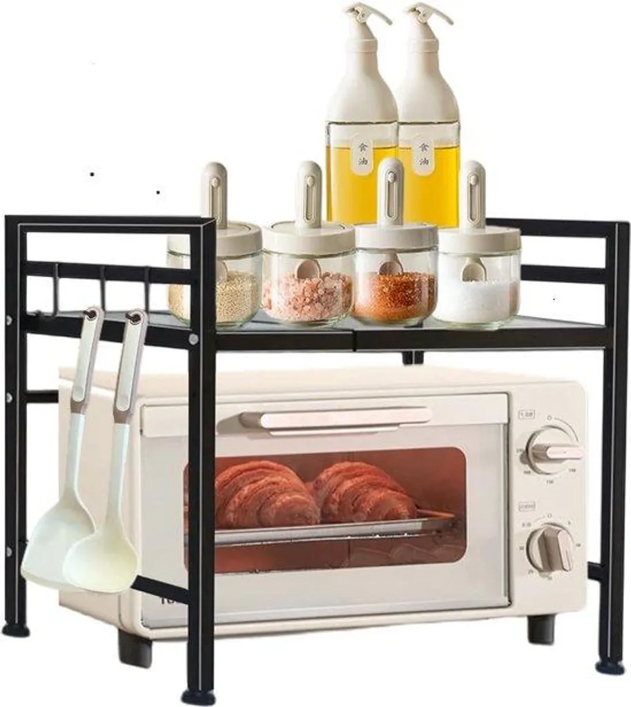 Organiseur de cuisine pour micro-ondes ajustable pour gagner de la place