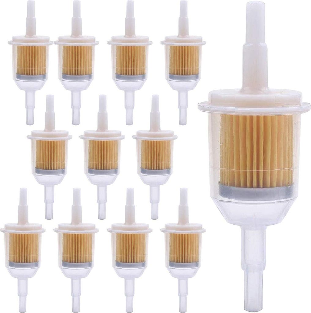 12 Stück 6mm / 8mm Kraftstofffilter Benzinfilter Universal Gasöl Flüssigkeitsfilter Benzinfilter für Rasenmäher Auto Motorrad Roller Mofa Dies...