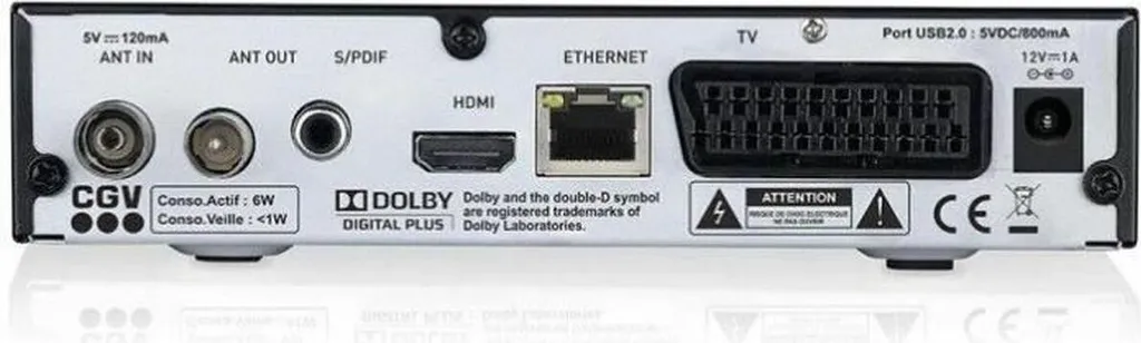 Décodeur TNT HD CGV ETIMO 2TC avec double tuner TV et port USB