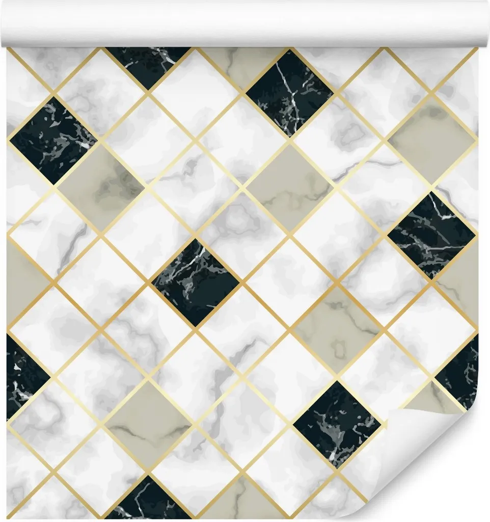 Papier peint non tissé 10m mosaïque MARMOR motif géométrique 6526 chic