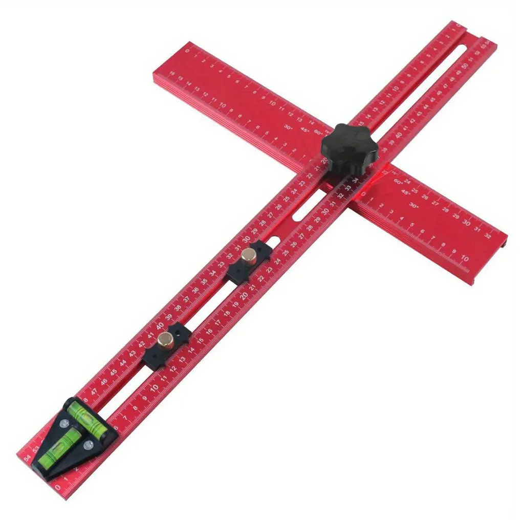 Règle de perçage en T alliage aluminium 300mm avec 2 blocs de mesure