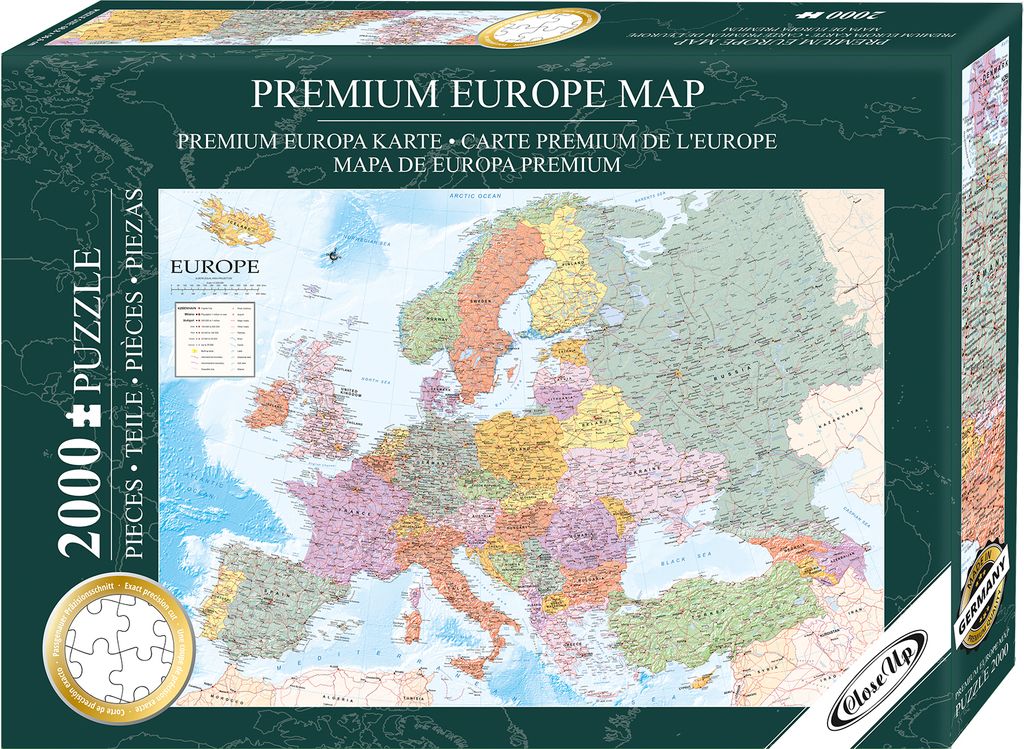 Europakarte Puzzle 2000 Teile Englisch 96,6 x 68,8 cm