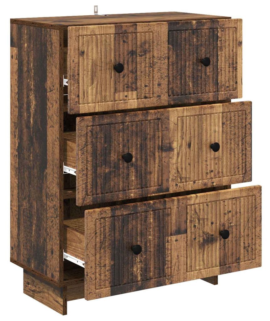 Möbel Kommoden - Braun - CLORIS Schubladenschrank Altholz 66x34,5x90 cm Holzwerkstoff,27.73 Kg - 260875