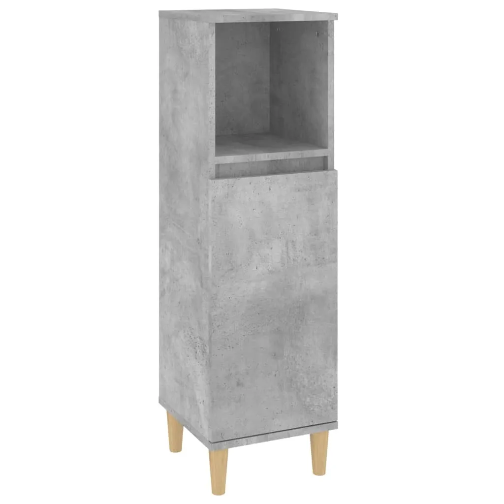 vidaXL Mobile da bagno grigio cemento 30x30x100 cm materiale a base di legno