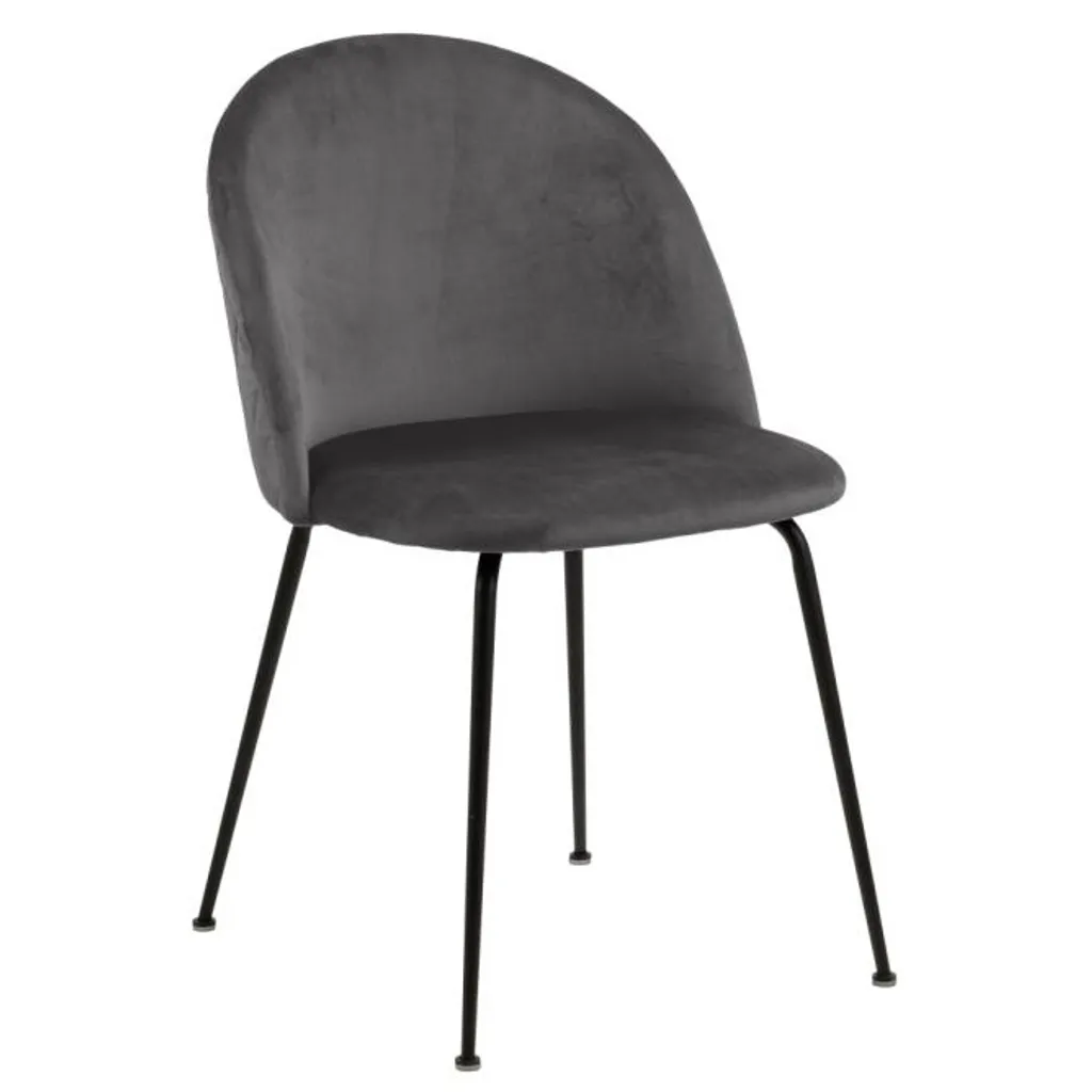 Chaise grise Luis : finissez-en avec l'inconfort à table en velours