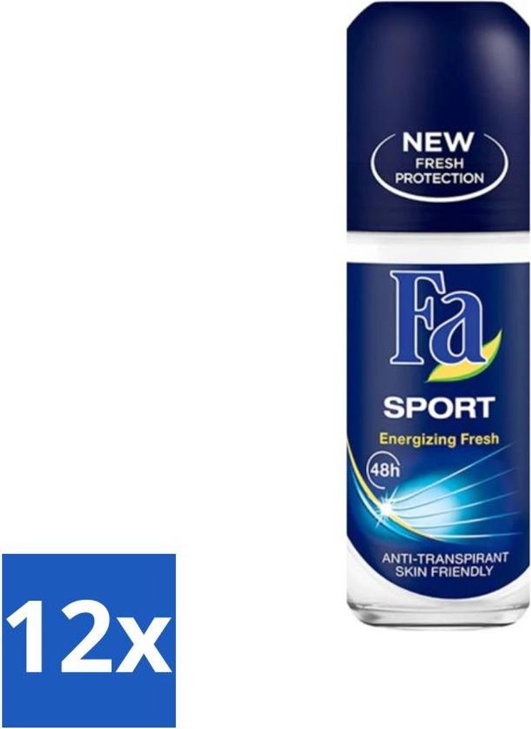 Fa - Sport - Deodorant-Roller - Energizing Fresh - 50 ml - Vorteilspack - 12 Stücke