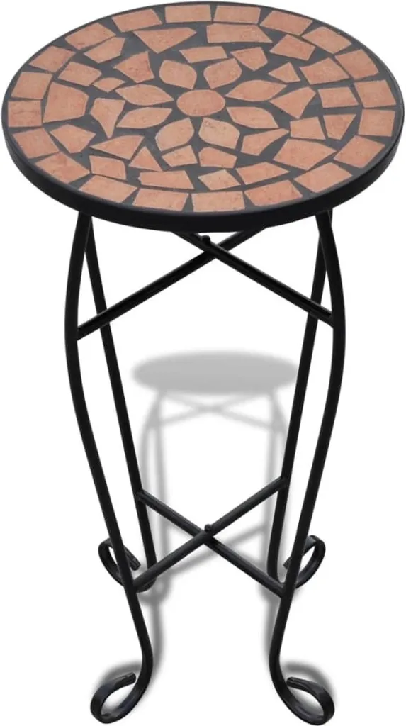 Bout de canapé extérieur en mosaïque terre cuite pour balcon et patio