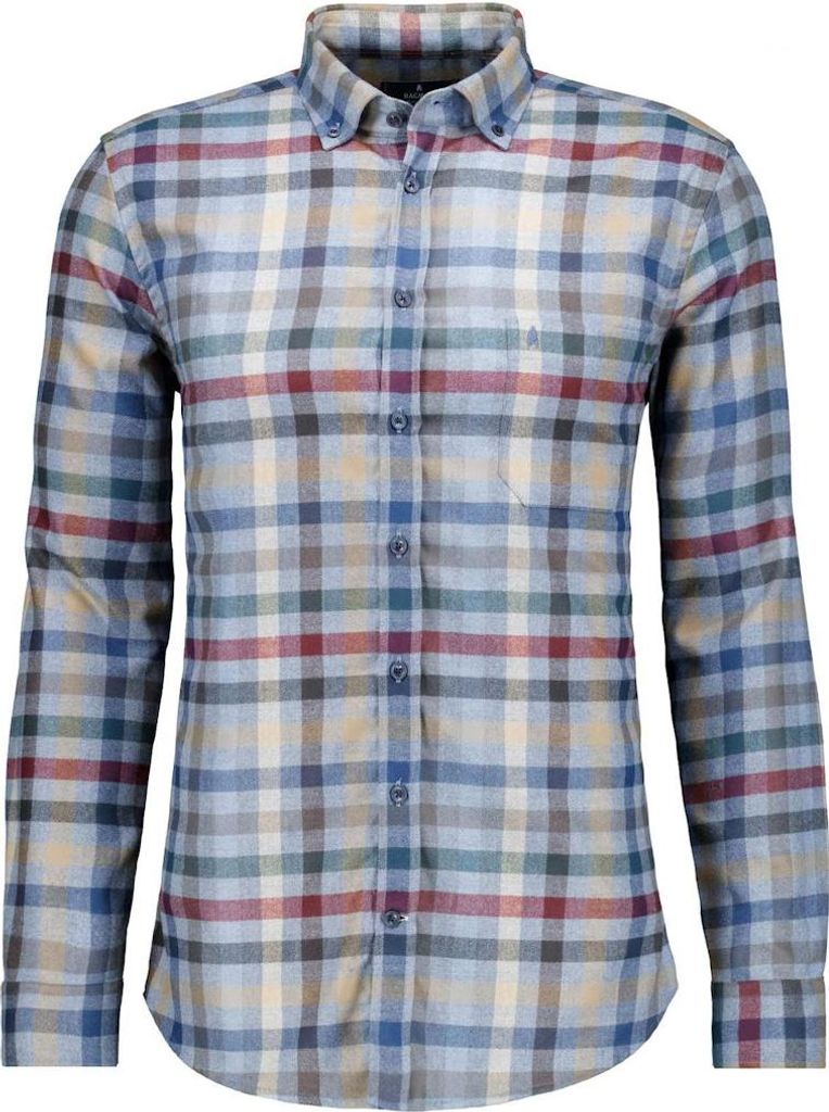 Ragman Karo-Hemd Ceramica, Button-down-Kragen