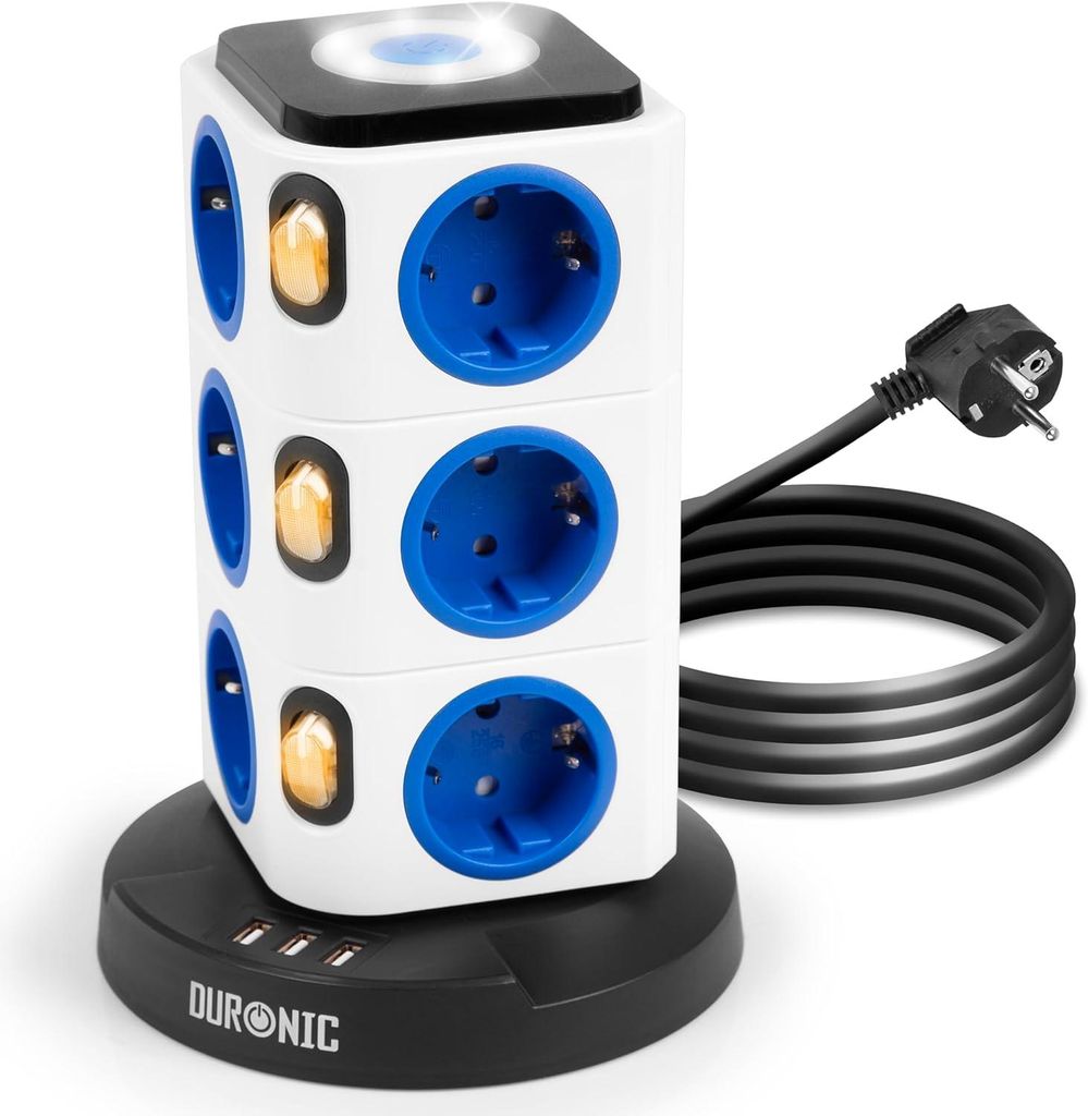 Duronic ET12L Mehrfachsteckdose | Steckdosenwürfel mit 3 Produktbild 