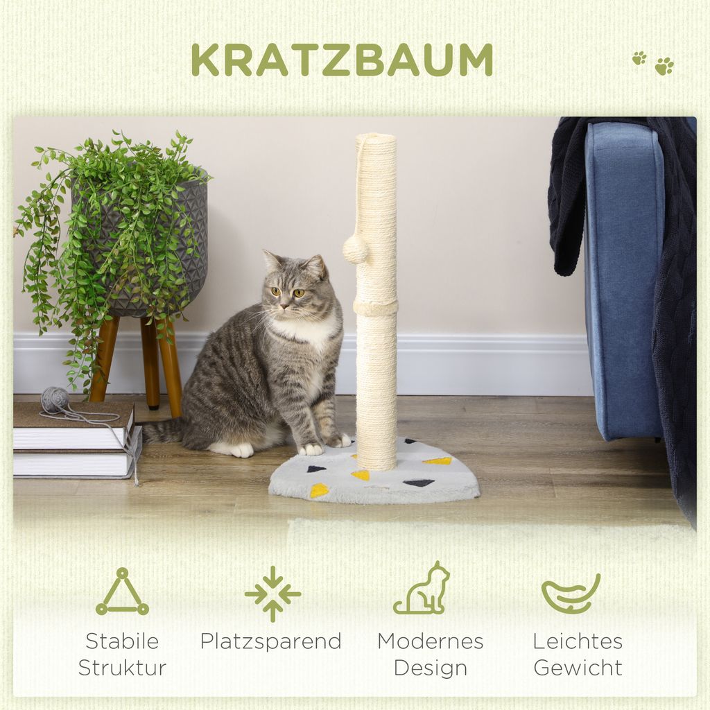 PawHut Kratzstamm, 62cm Kratzsäule für Katzen, Kratzbaum Produktbild 4