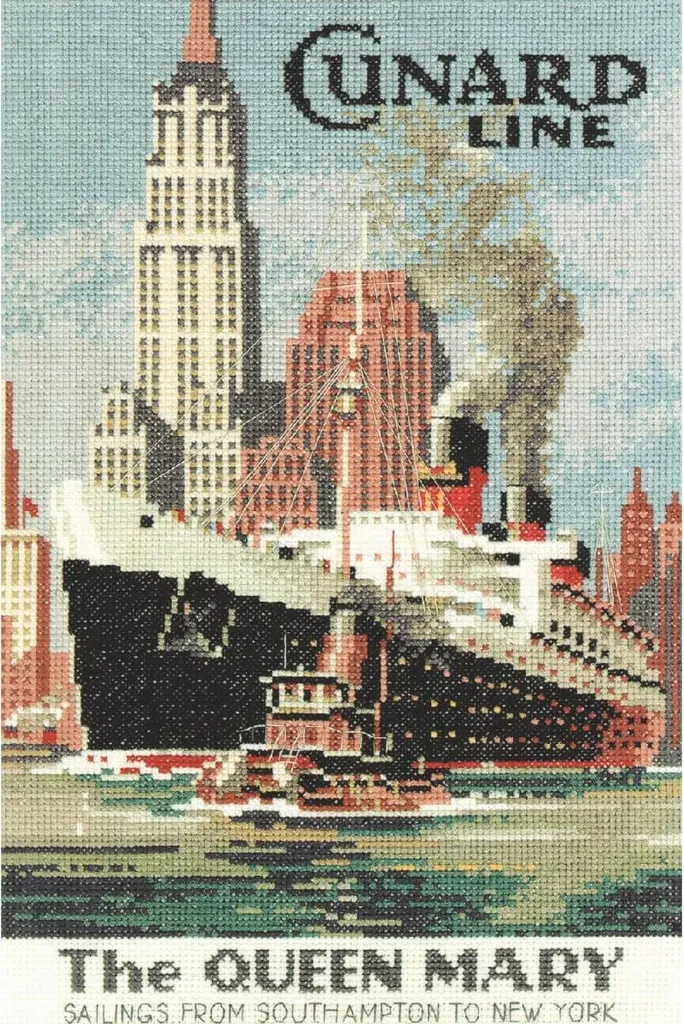 Kit Point de Croix Complet Heritage Queen Mary pour Broderie Facile