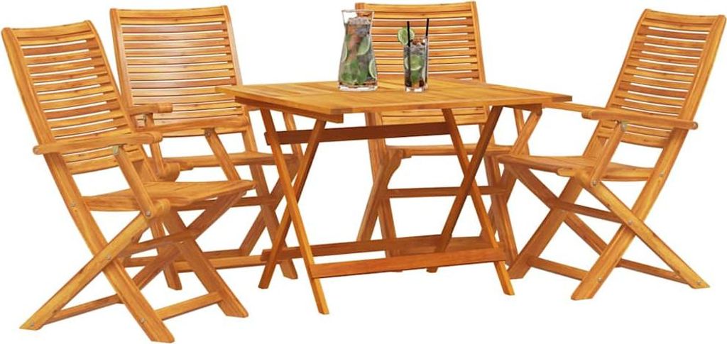 Garten Essgruppe 5 pcs Braun Massivholz Akazie