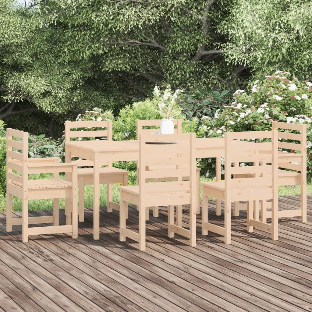 Maison Exclusive - 7-tlg. Garten-Essgruppe Massivholz Kiefer
