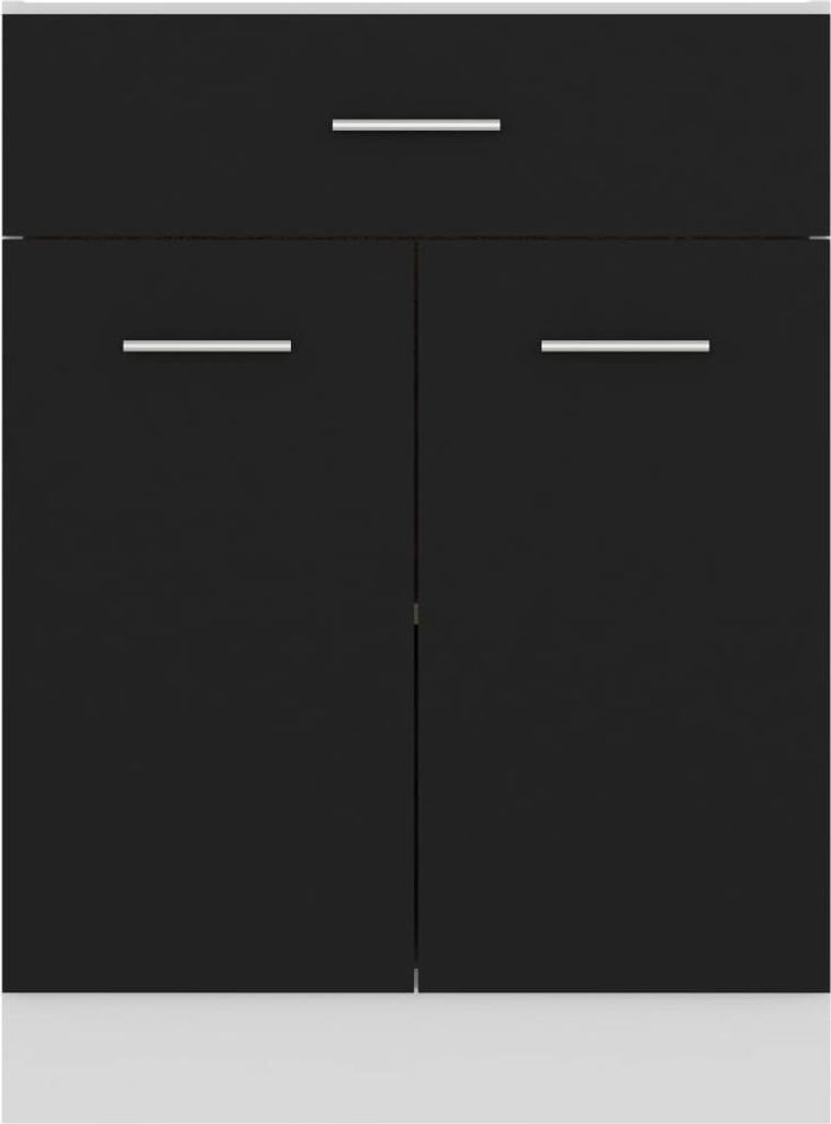 vidaXL Schubunterschrank Lyon Schwarz 60x46x81,5 cm Produktbild 