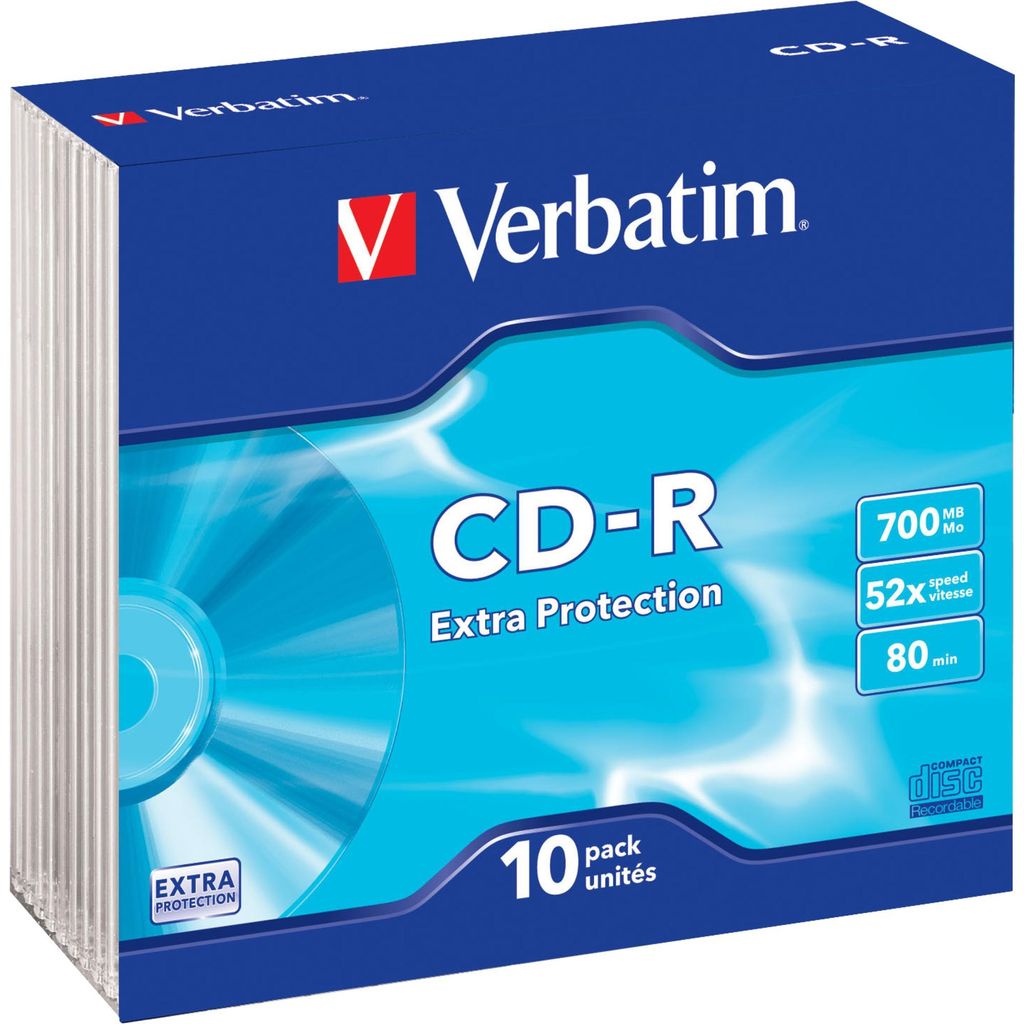 CD-R 700 MB (52x, 10 pezzi, protezione extra) Immagine del prodotto 