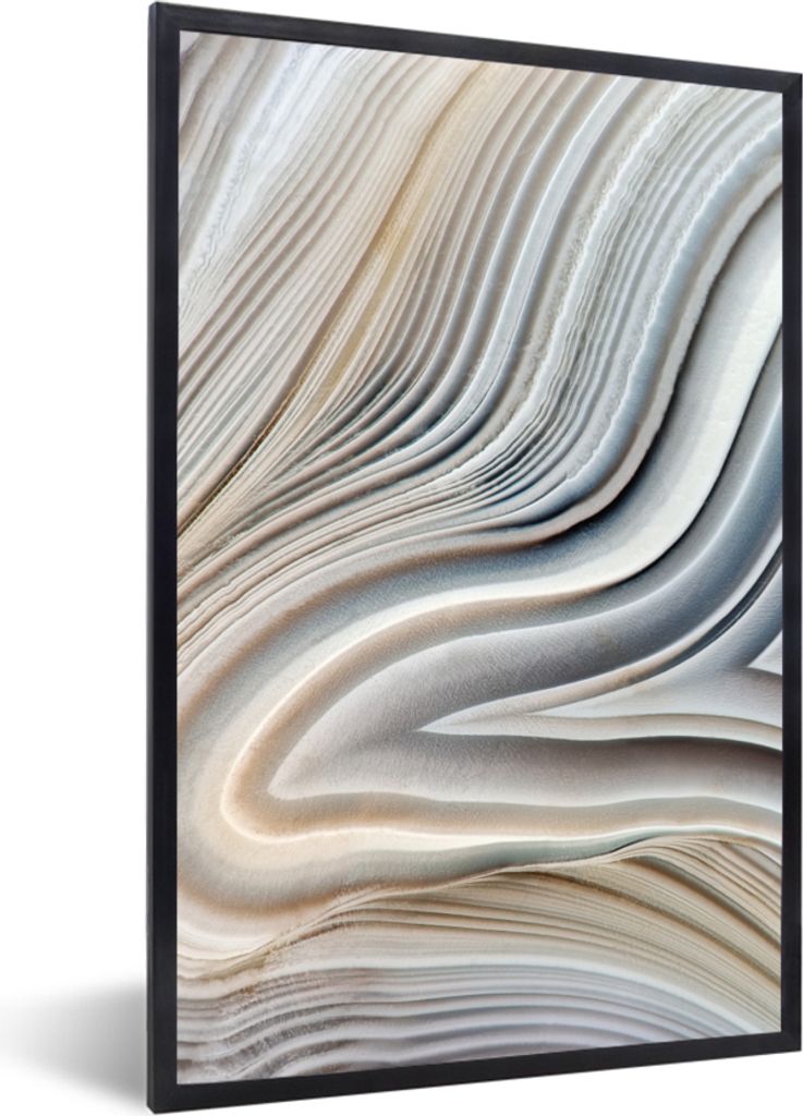 MuchoWow Gerahmtes Poster Marmoroptik - Stein - Linien - Luxus - Marmor 20x30 cm - Poster mit Schwarzem Bilderrahmen Wandposter Rahmen Foto Bilde...