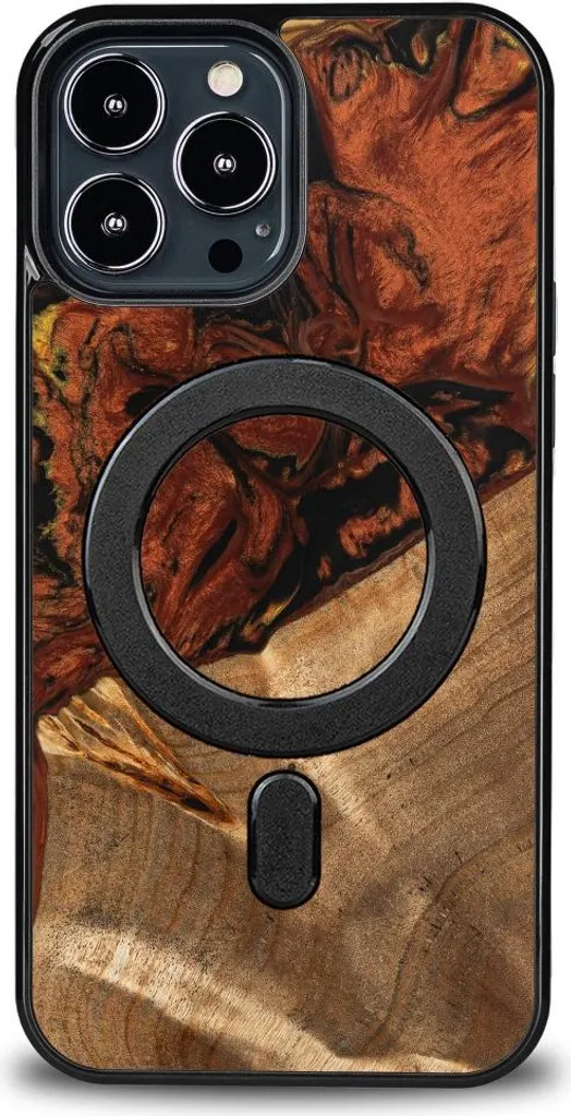 Regalo Unico Cover iPhone 13 Pro Max Legno Fuoco Bewood MagSafe