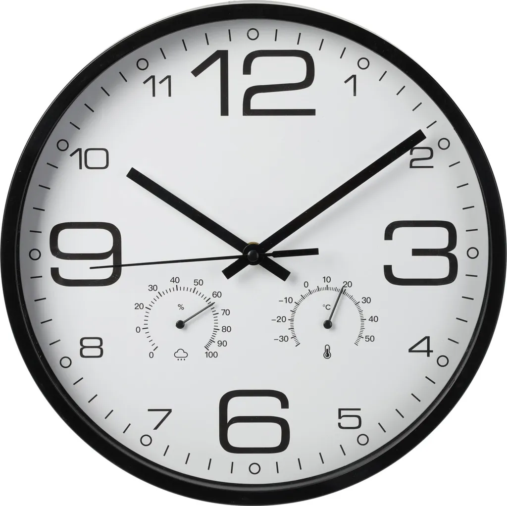 Horloge station météo multicolore - Jeu éducatif en plastique robuste noir