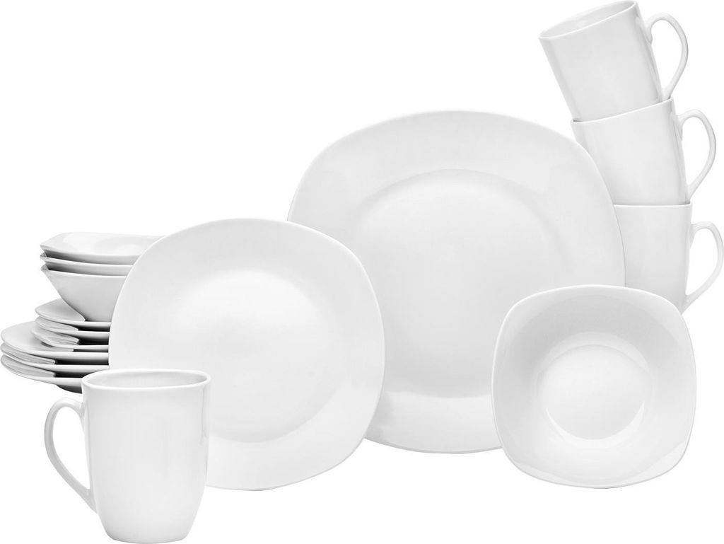 Kombiservice 16-teilig - für 4 Personen - Weiß - Porzellan Produktbild 