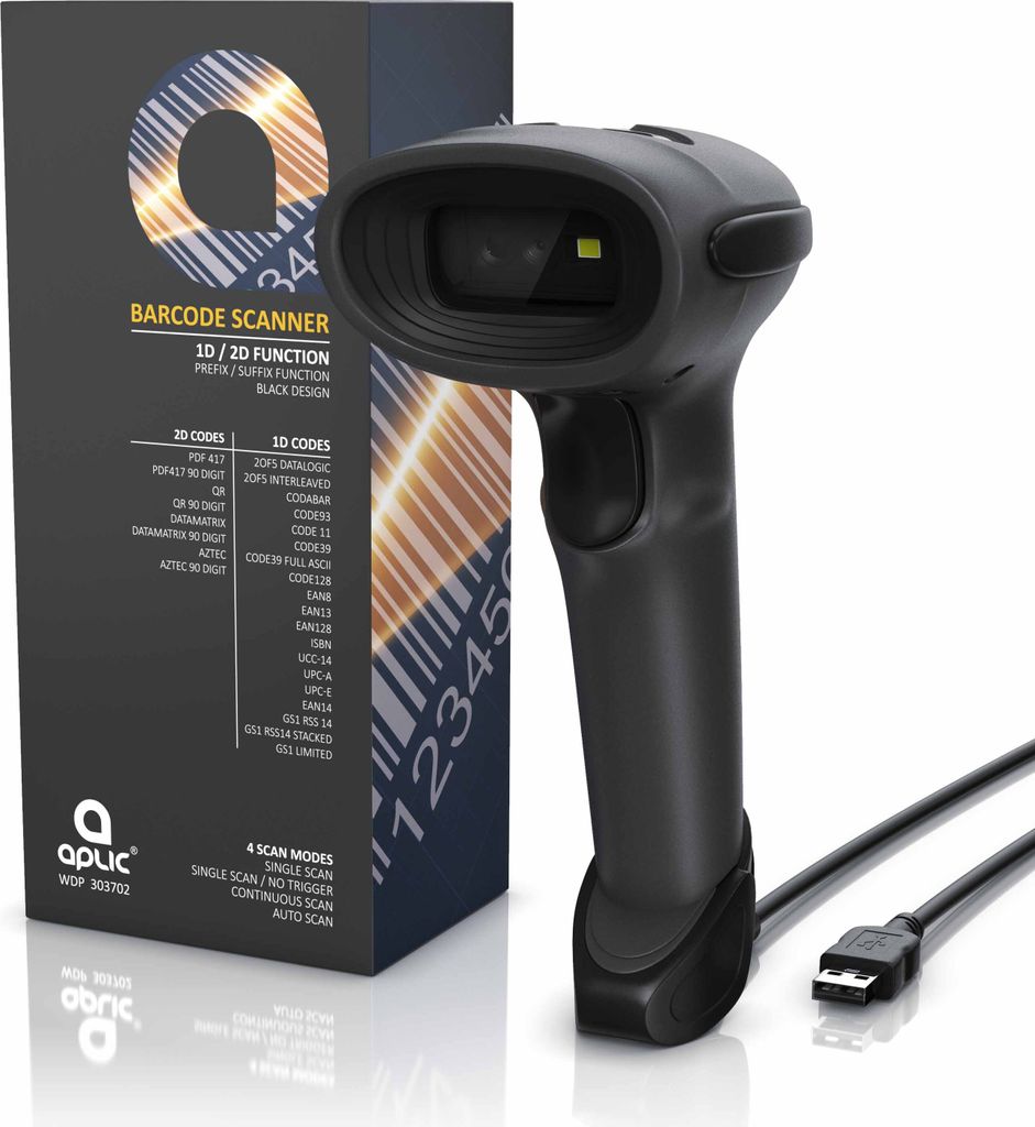 Aplic USB Barcode Scanner kabelgebunden 1D und 2D Produktbild 3