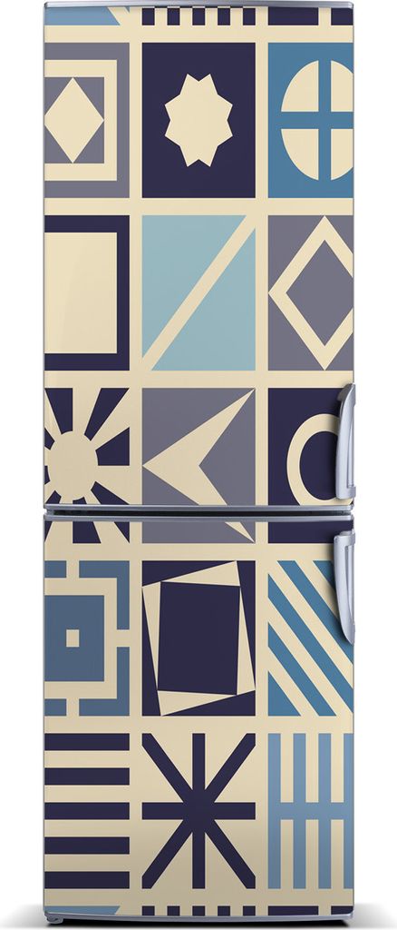 Tulup Kühlschrankdekoration - Magnetmatte - 70 cm x 190 cm - Magnet auf dem Kühlschrank - Geometrischer Hintergrund
