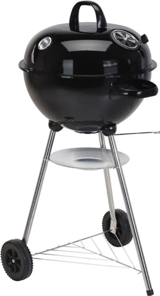 Barbecue Sphérique avec Cuisson Homogène et Système Mobile Noir Intense