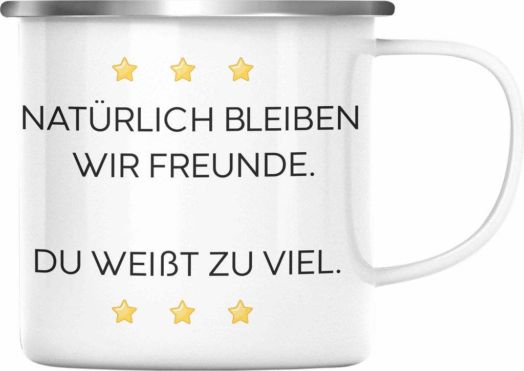 Trendation - Lustige Emaille Tasse mit Spruch für Beste Freundin Arbeit Büro Lustig Emaille Tassen Becher mit Sprüchen Kollegin Geschenk Sarkasm...