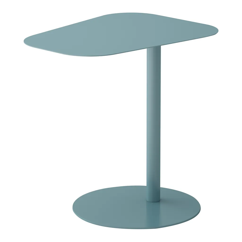 Table d'appoint stable pour petit balcon Nastätten métal bleu 50x50cm