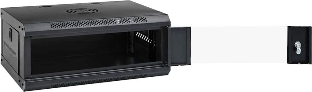 vidaXL Netzwerkschrank mit Speicher Schwarz 53 x 45 x 21 cm Stahl