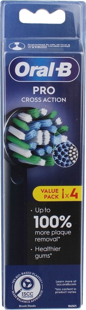 ORAL-B - Ersatzbürstenköpfe Oral-B Cross Action Black Ref XF 4CT - 8006540893470
