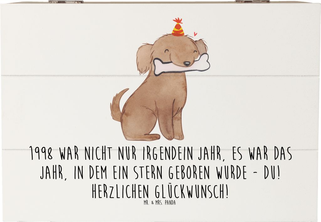 Mr. & Mrs. Panda Holzkiste 1998 Geburtstag 22 x 15 cm - Weiß - Geschenk, strahlender Stern, Geburtstagsgeschenk, Box, Schatulle, Herzlichen Glück...