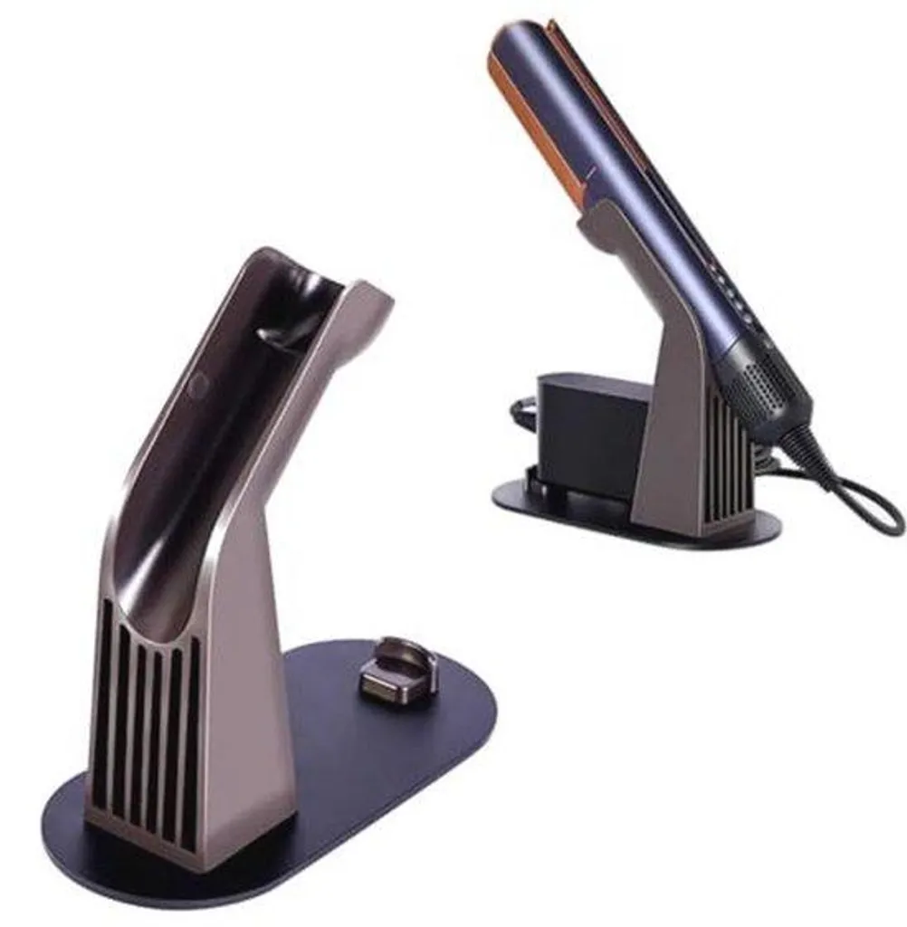 Support sèche-cheveux et fer à lisser vertical en alu avec dock charge