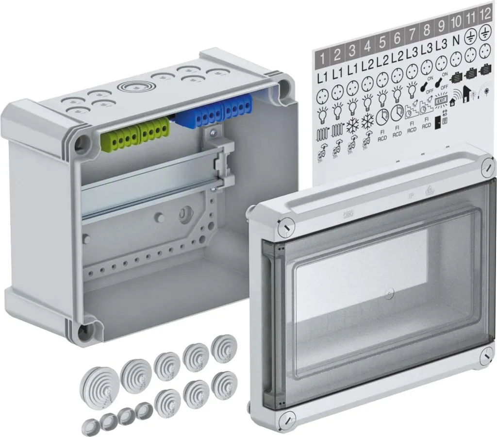 Coffret de Répartition Électrique 9 Modules OBO SDB 09 PS Petit Tableau Nu