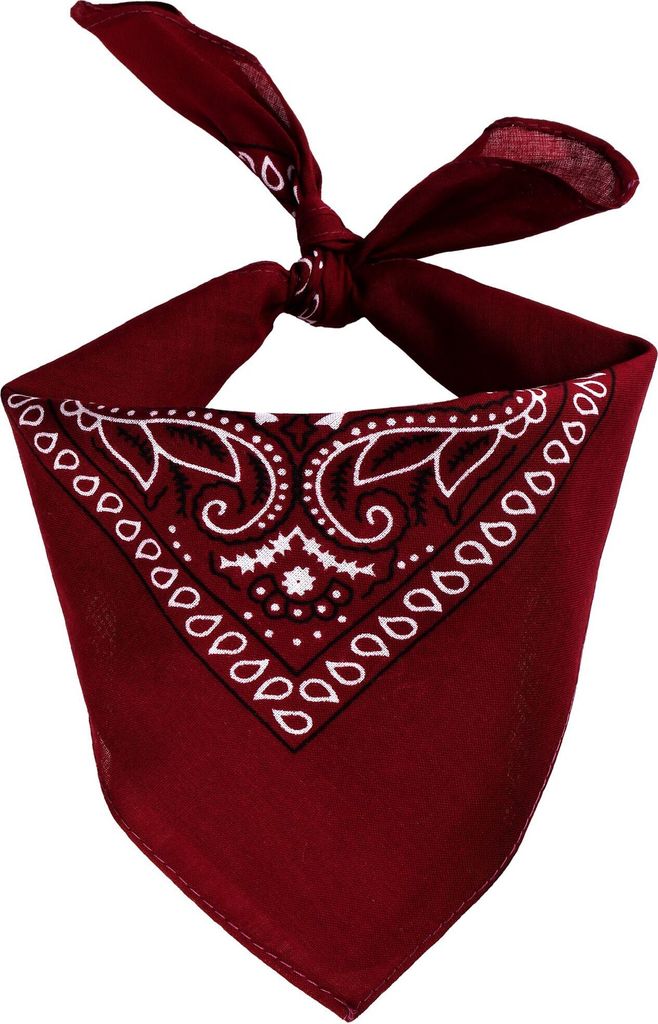 Bandana Tuch Paisley Muster 02 bordeaux weiß quadratisches Kopftuch