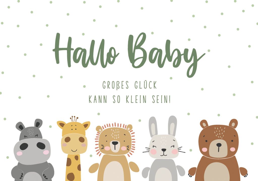 Geburt Baby unverpackt Glückwunschkarte im Format 116 x 166 cm mit