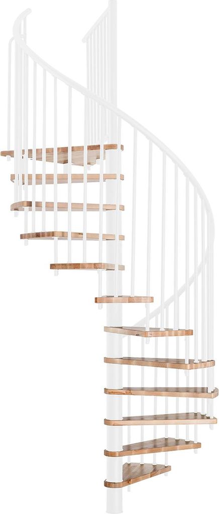 Minka Spindeltreppe Spiral Smart 38 - 305,5cm Geschosshöhe Buche Weiß 160cm Durchmesser