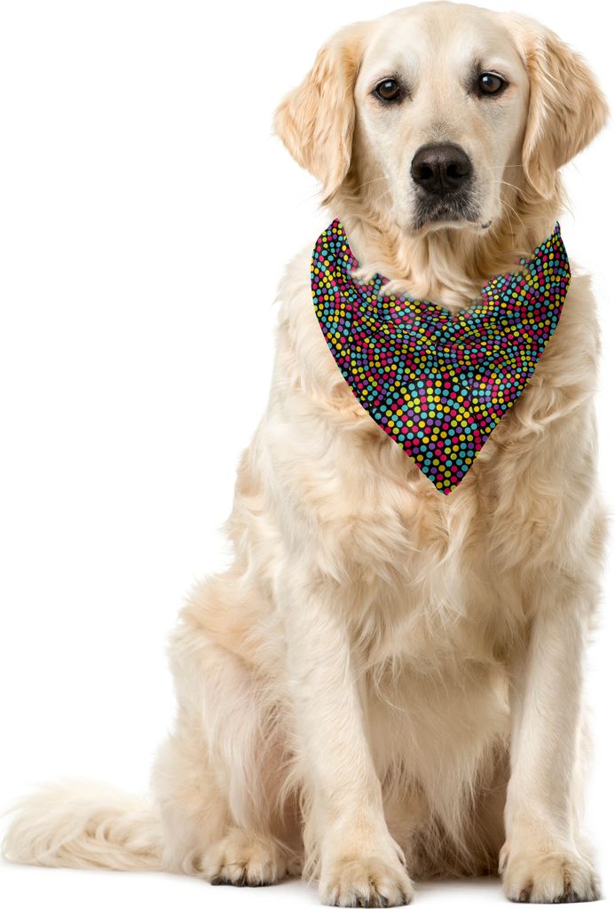ABAKUHAUS Bunt Haustier Bandana, Polka punktierte Runden, 40x40 cm, Mehrfarbig