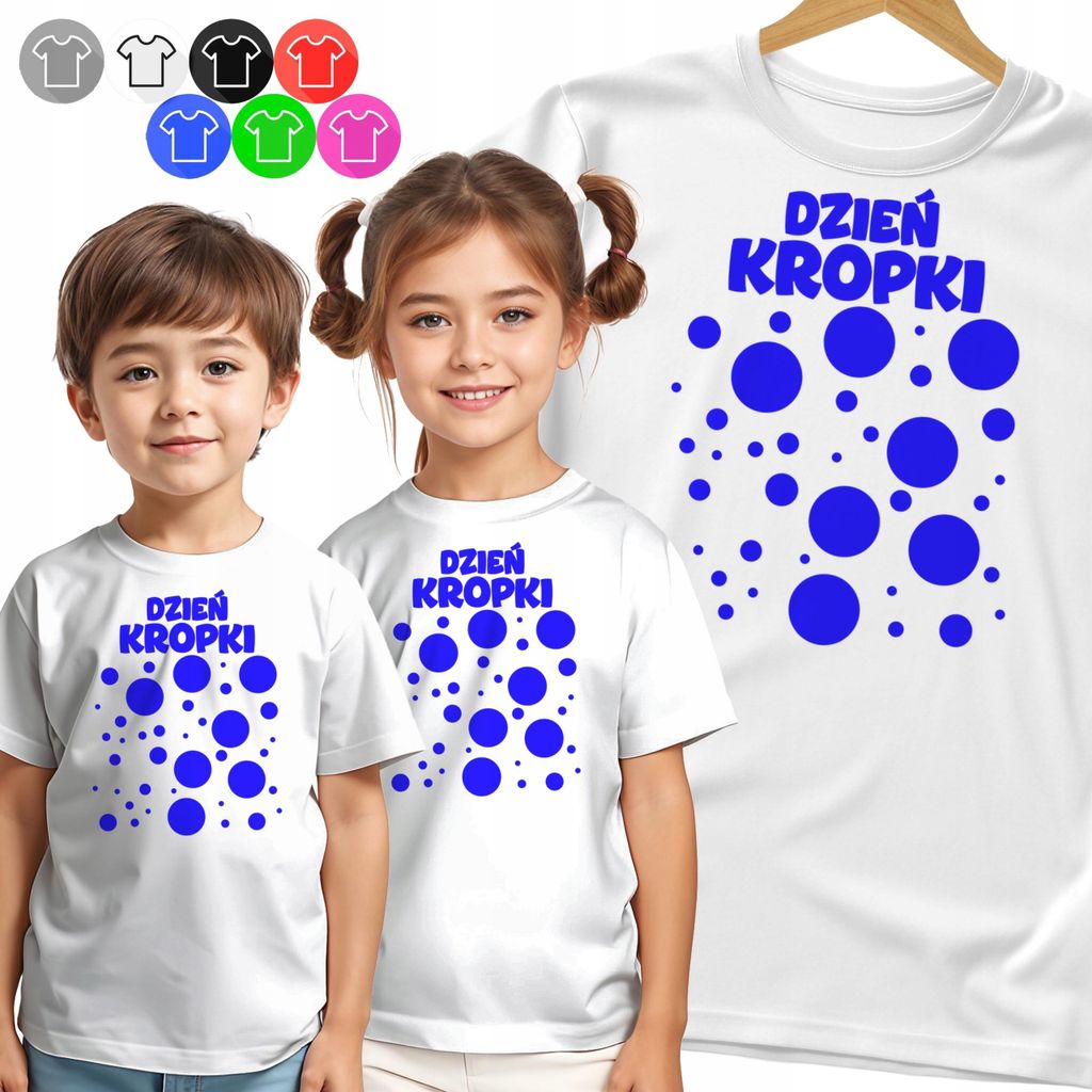 Kinder-T-Shirt - Tagsüber Blau Gepunktet - 98 Xxs