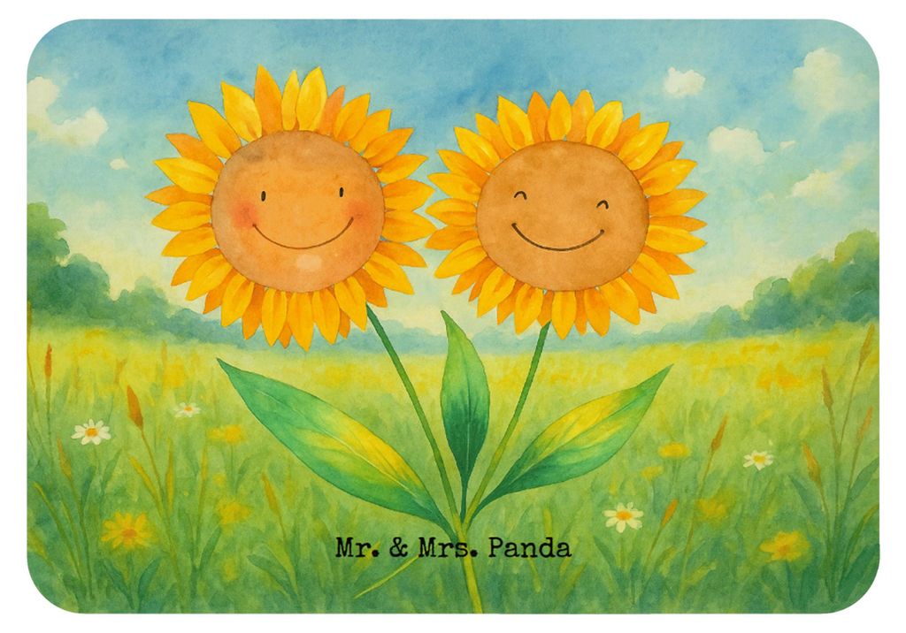 Mr. & Mrs. Panda magnet Blume Sonnenblume Design - Weiß - Geschenk, Best Friends, zettelhalter, Vertrauen, designmagnet, Lieblingsmensch, Kühlsch...