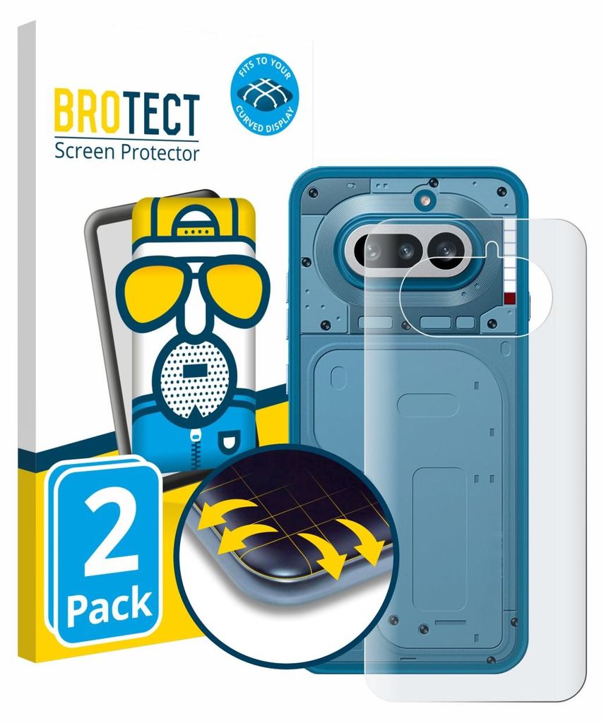 2x BROTECT Fullscreen Schutzfolie für Nothing Phone (4a) (Rückseite) Displayschutz Folie Fullcover Matt Entspiegelungsfolie