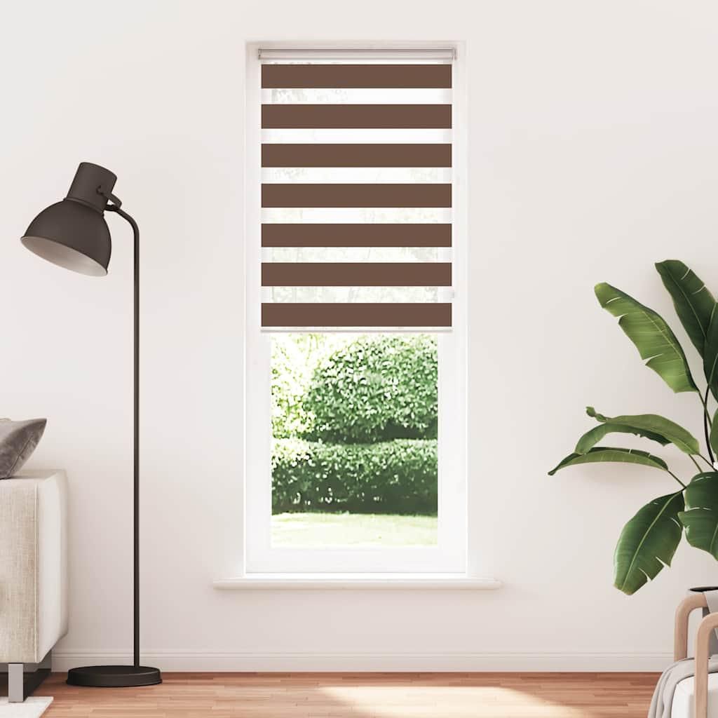 vidaXL Doppelrollo Braun 75x200 cm Stoffbreite 70,9 cm Produktbild 