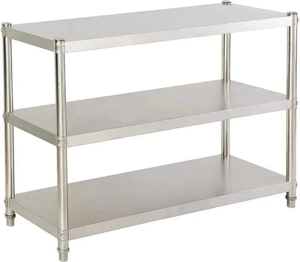 Étagère inox cuisine 3 niveaux 80x40x80cm meuble de rangement robuste