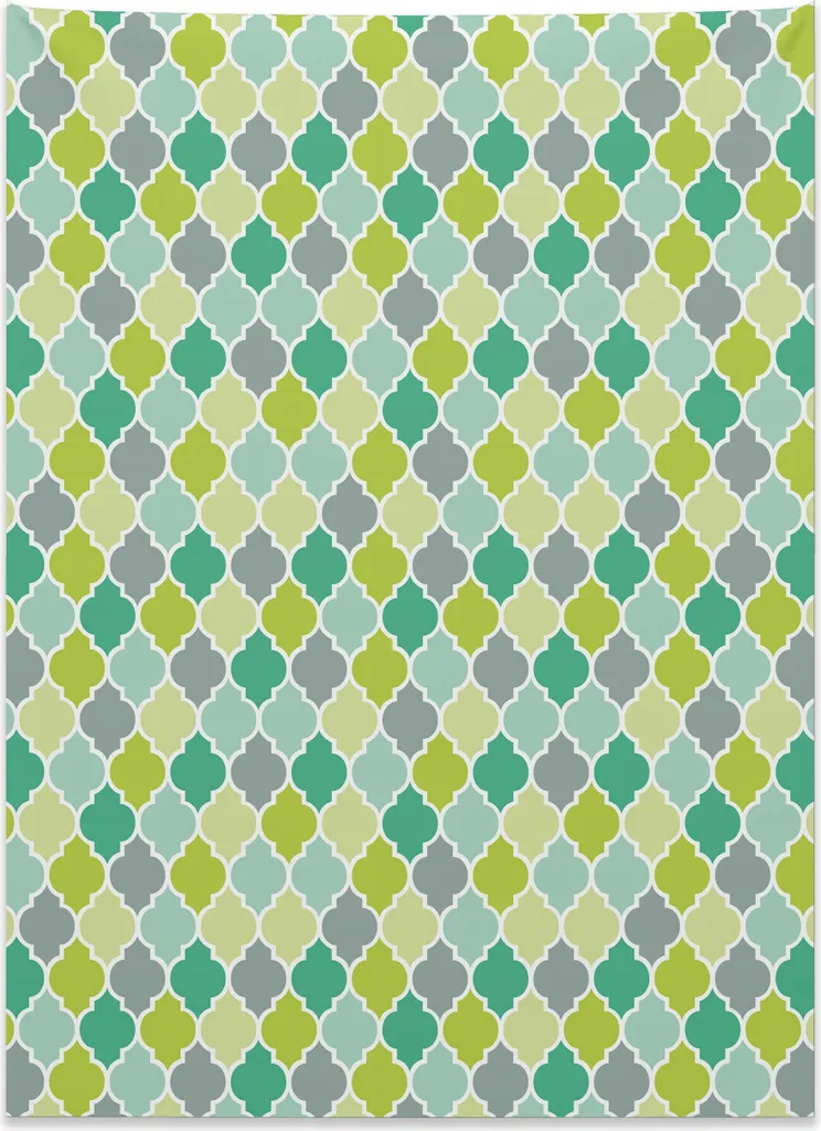 Arazzo Abakuhaus Teal Vibrant Trellis 110x150cm - Decorazione Parete Boho