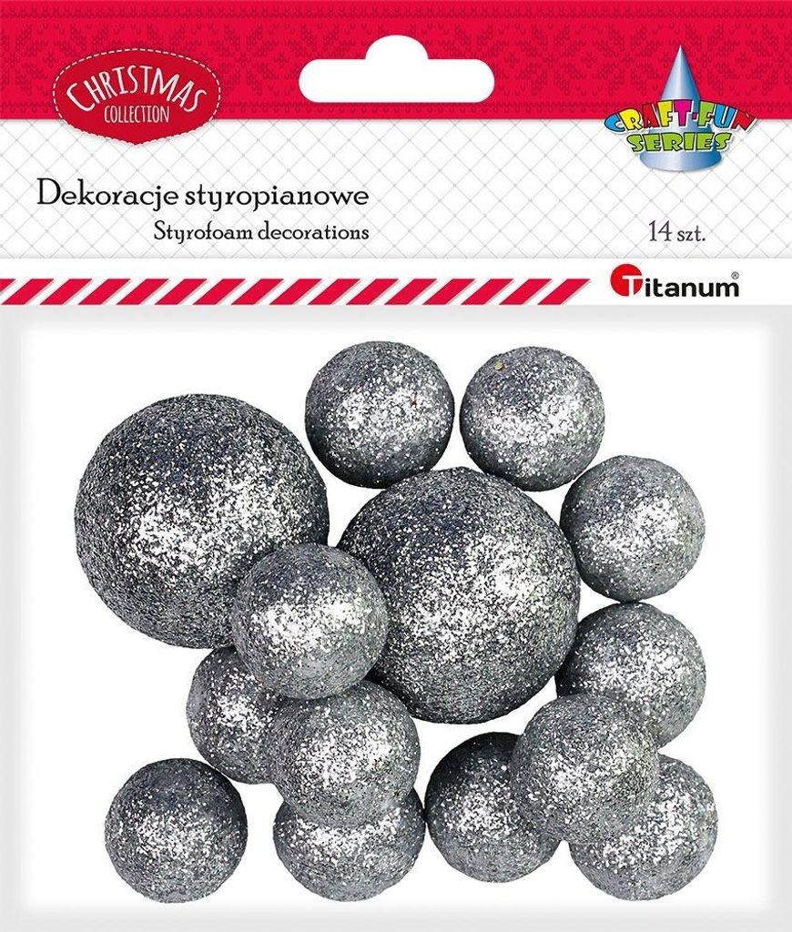 Styropianowe kulki srebrne o średnicach 16, 25 i 27 mm, Produktbild 