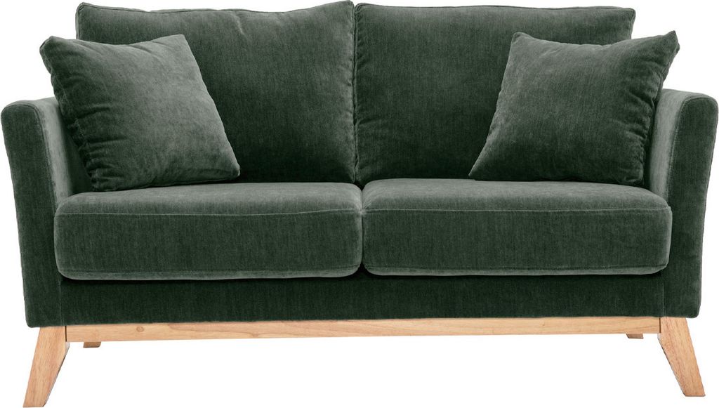 Miliboo - Sofa skandinavisch 2 Plätze Khaki Holzbeine OSLO