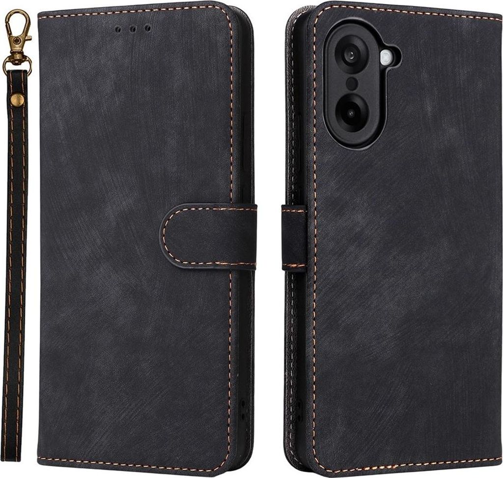OnePlus Nord CE5 Hülle - Coverup Klapphülle mit Schlüsselband - Schwarz