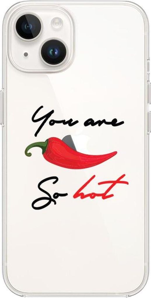 iPhone 14 Plus Hülle, Transparent, Silikon Flexi, Chili Pepper