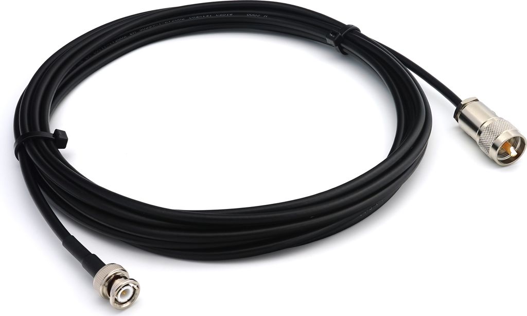 7m BNC Stecker auf PL259 UHF RG58 Koaxialkabel - BNC PL Verlängerungskabel 7 Meter Jumper Kabel (50 Ohm) - Schwarz Antennenkabel für HAM Radio CB...