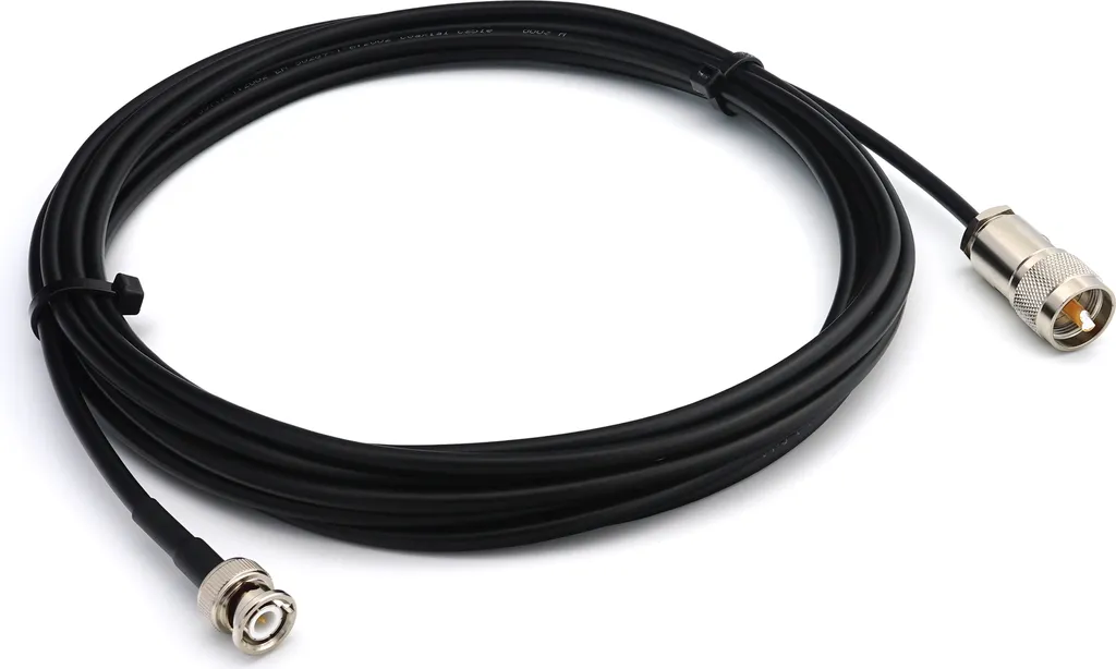 cavo coassiale da 2 m da spina BNC a PL259 UHF RG58 - Cavo di prolunga BNC PL 2 metri di cavo jumper (50 Ohm) - Cavo antenna nero per radio HAM Antenna radio CB WIFI