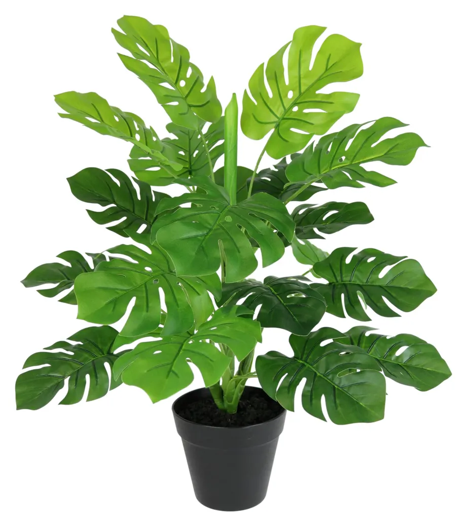 Monstera artificiel en pot 46 cm - Plante sans entretien pour salon